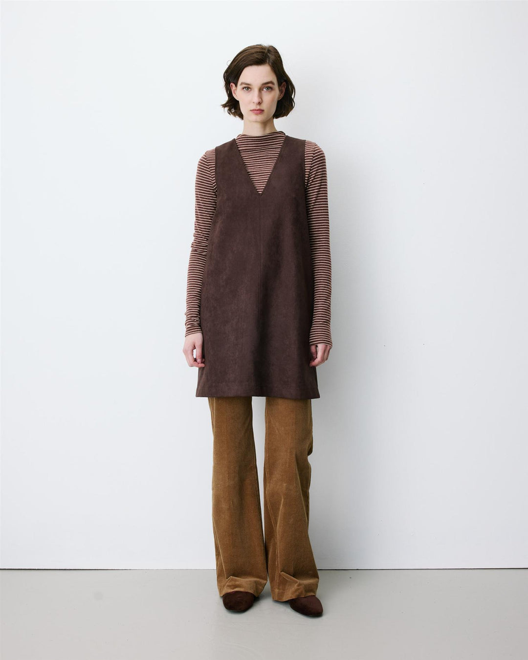 Anaya sleeveless short suede effect dress