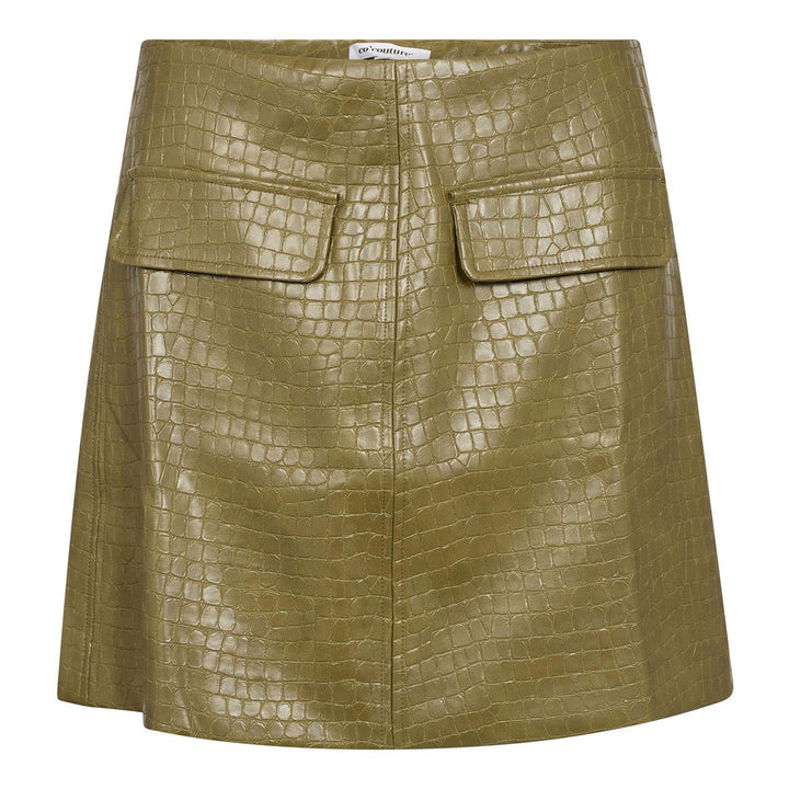 debra croco mini A-skirt green