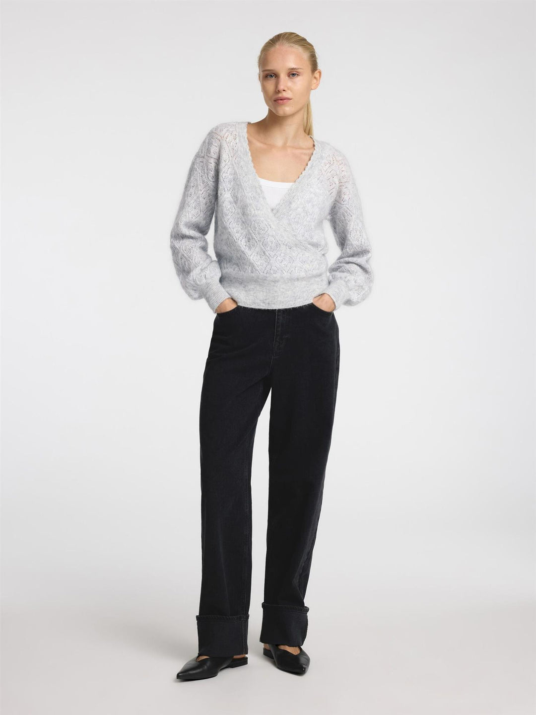 Juliet LS Wrap V-Neck Knit