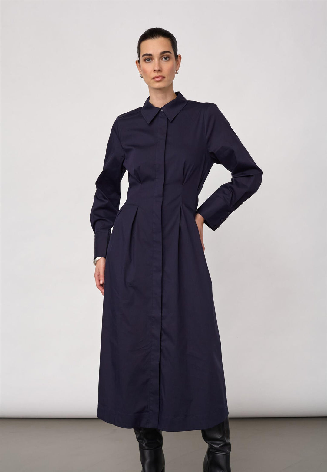 Sanna shirt long dress navy