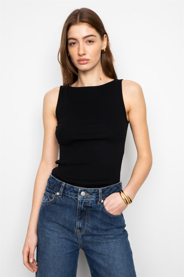 Peggy Rib Boatneck Top