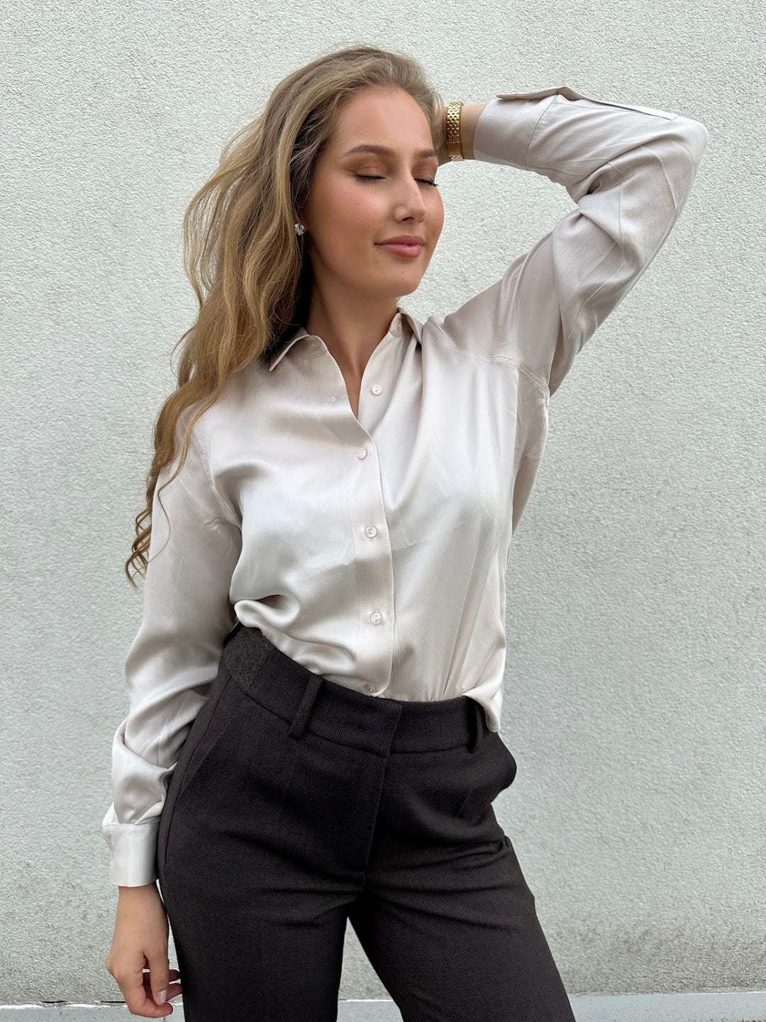 Silkebluse Classic nude