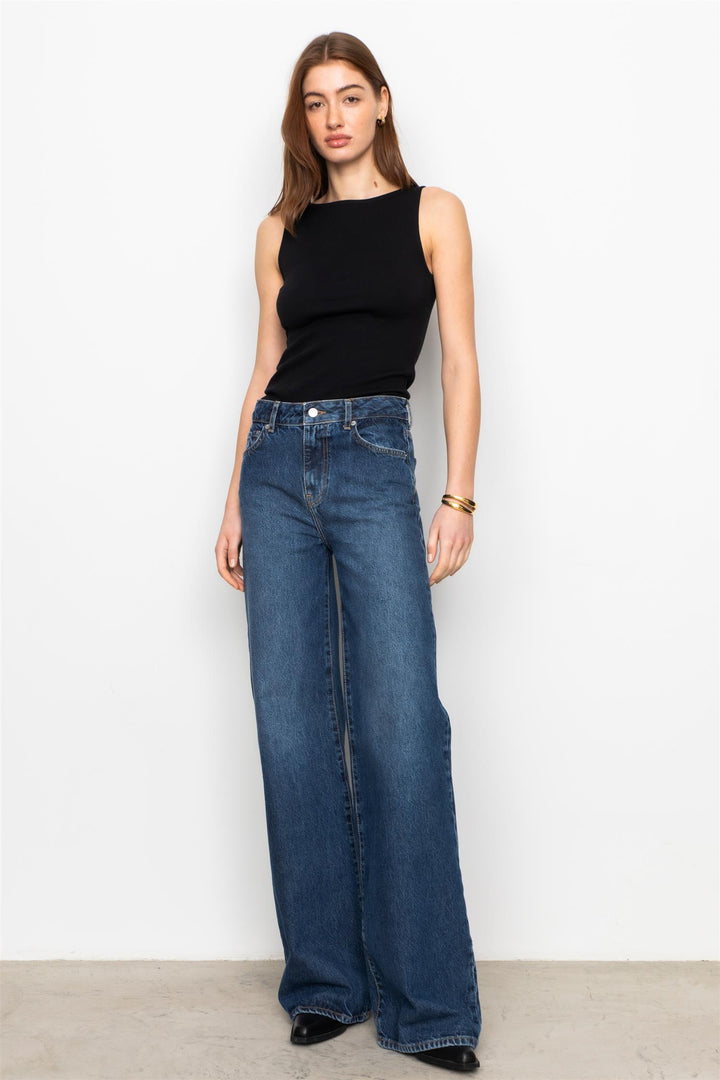 Peggy Rib Boatneck Top