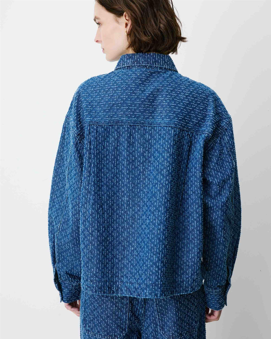 Adriana printed denimshirt medium blue