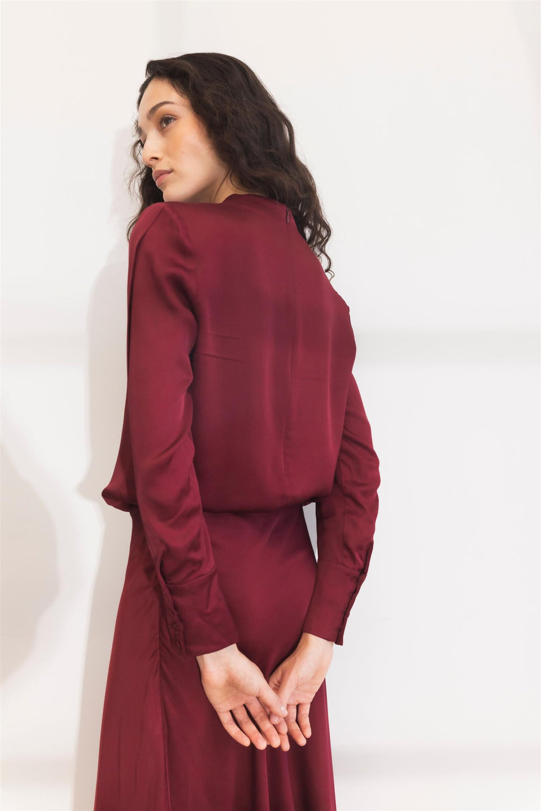 arlene blouse dark red