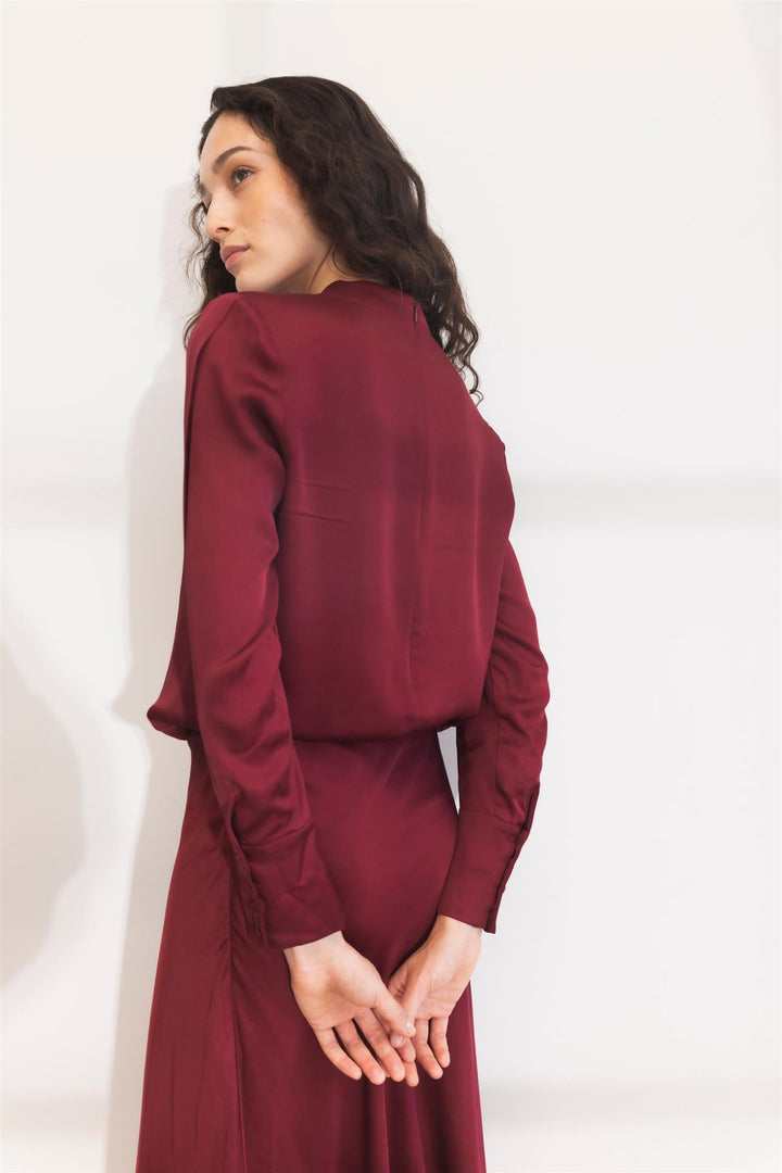 arlene blouse dark red