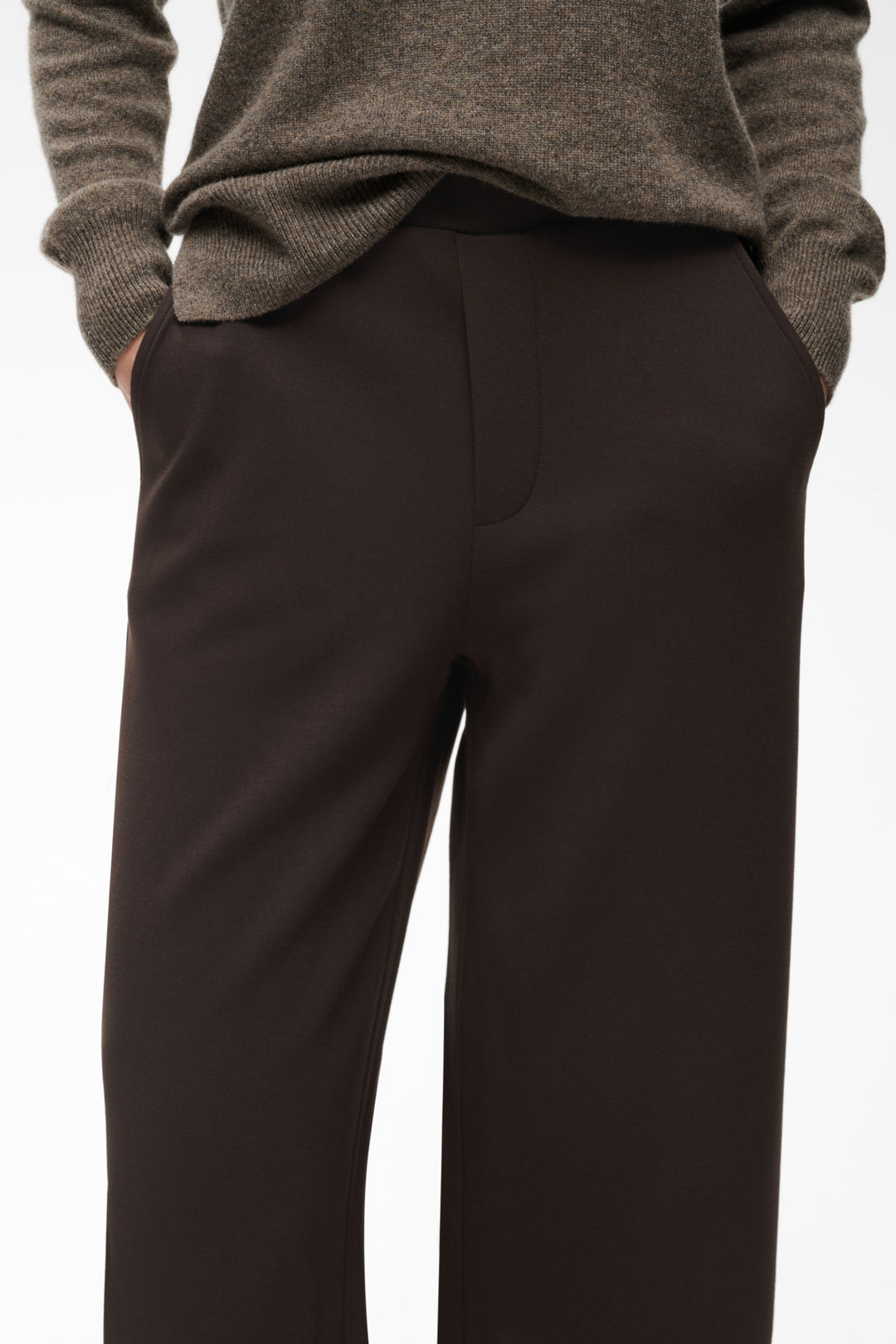 gincette cropped pant chocolate brown