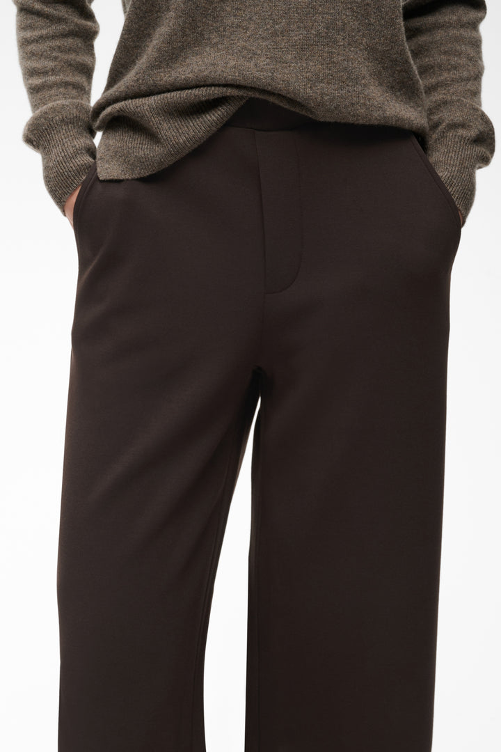 gincette cropped pant chocolate brown