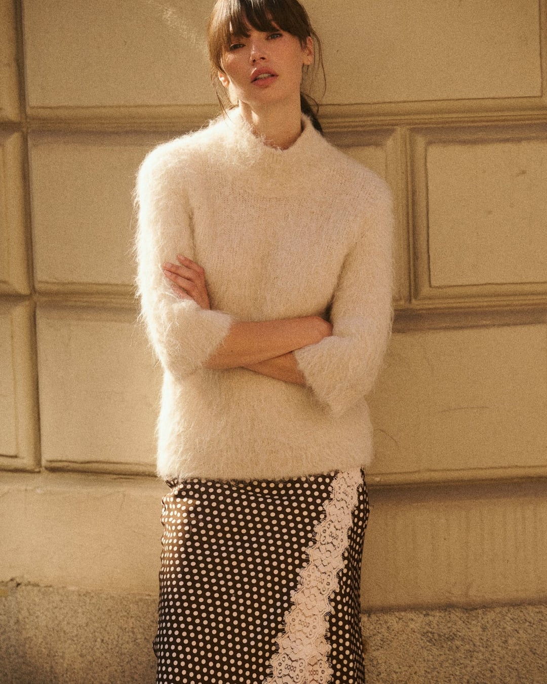 Hairy knit turtleneck soft