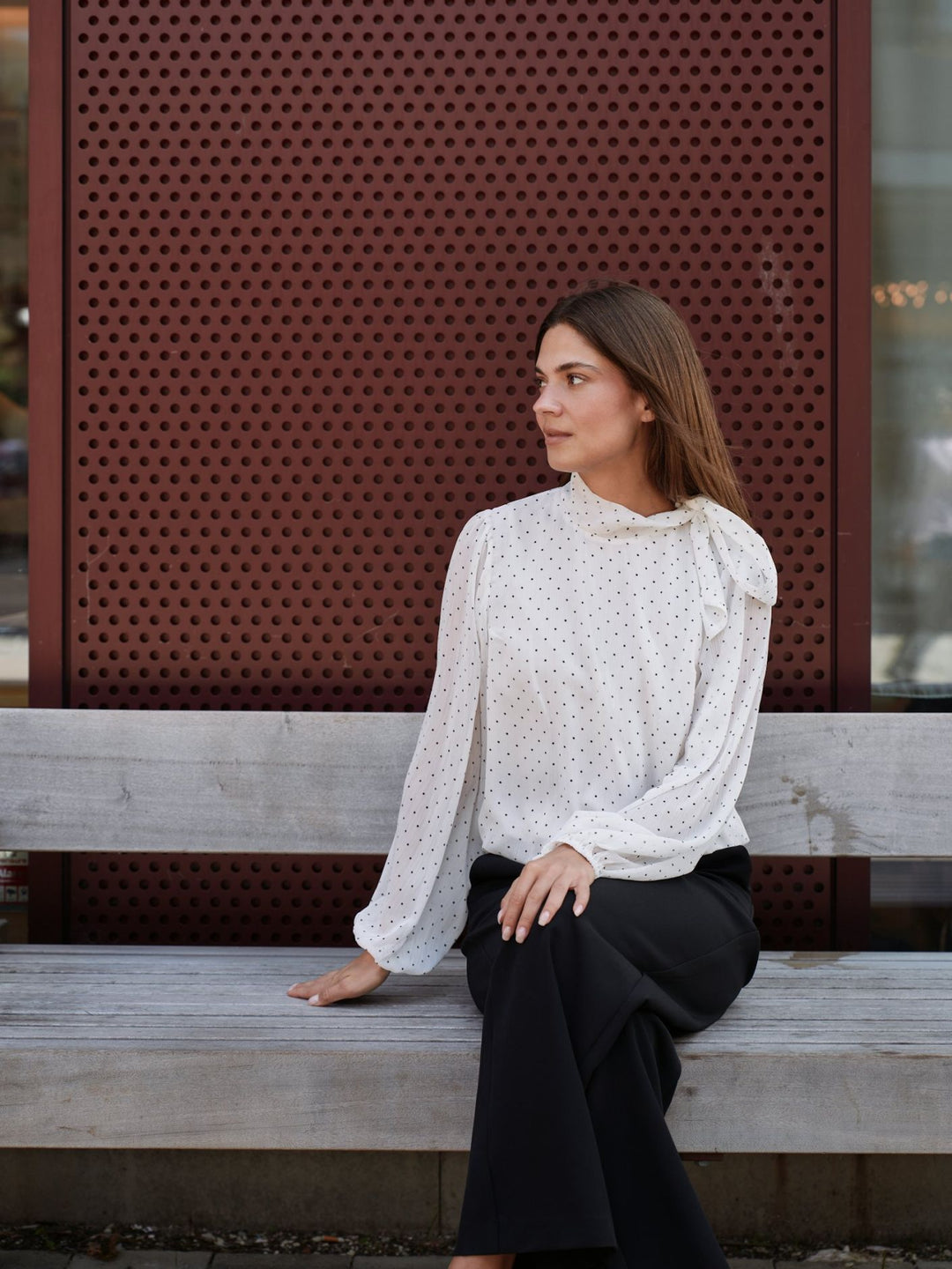 dorellie dot blouse off white