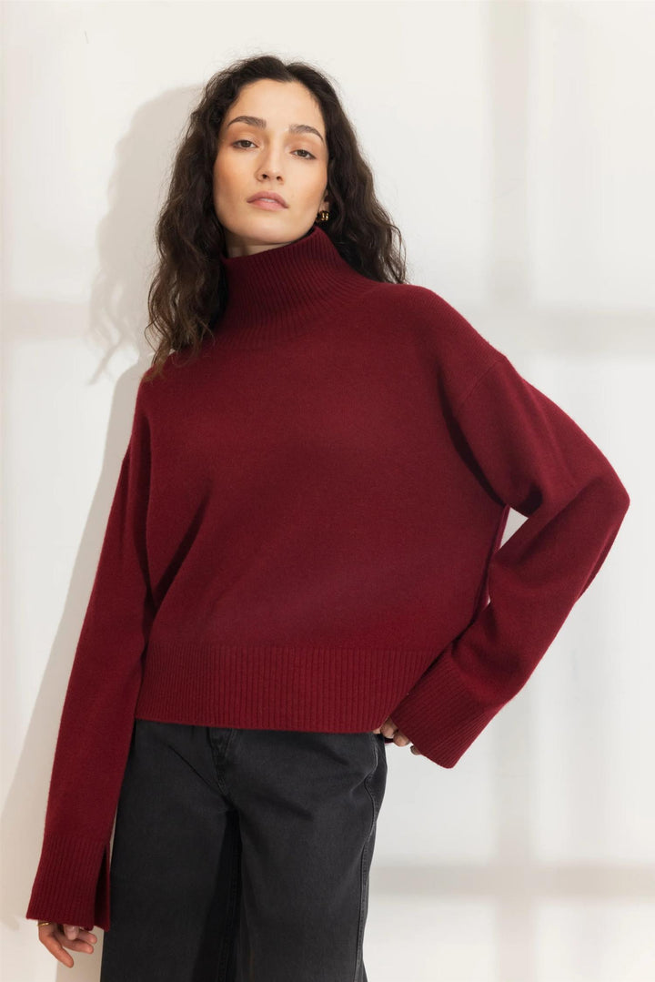 abigail knit dark red