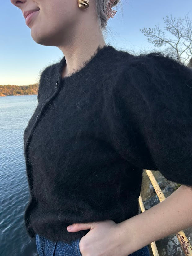 Hairy Knit Puffed Jacket