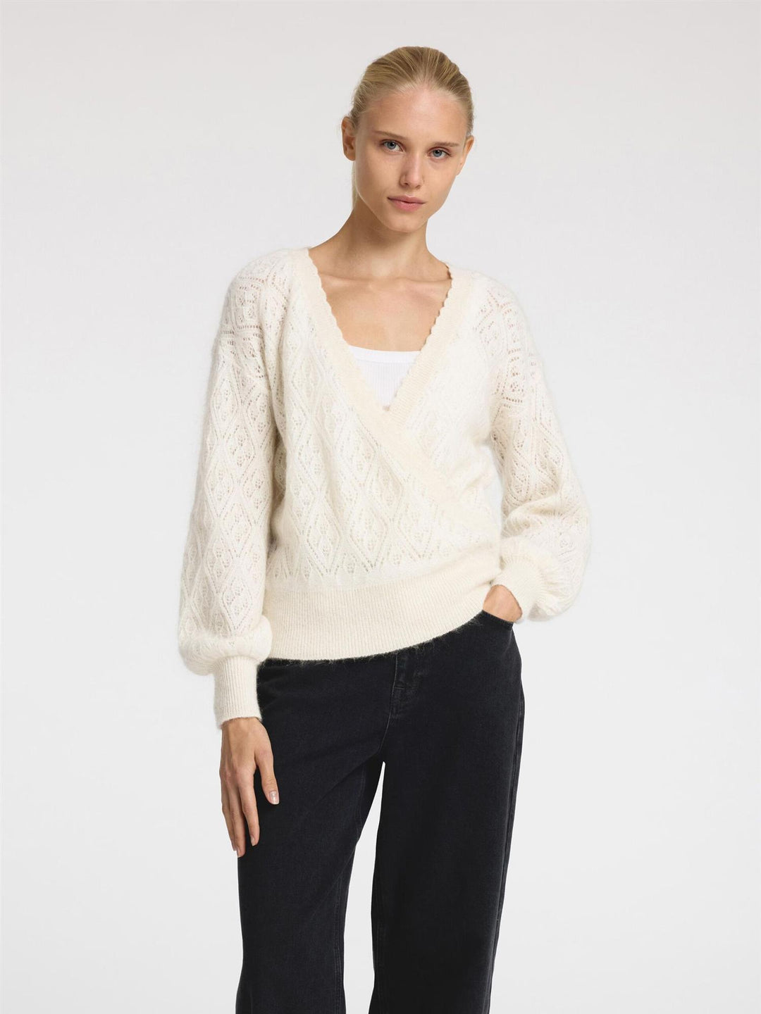 Juliet LS Wrap V-Neck Knit