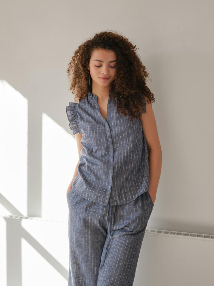 Heifa Emb Stripe Pants