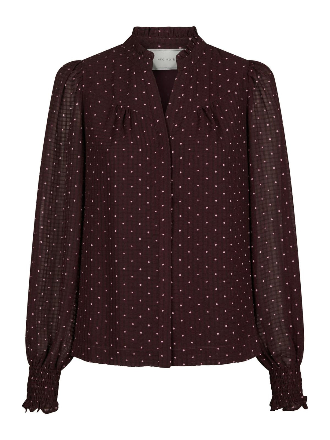 Astrida dotted blouse burgundy