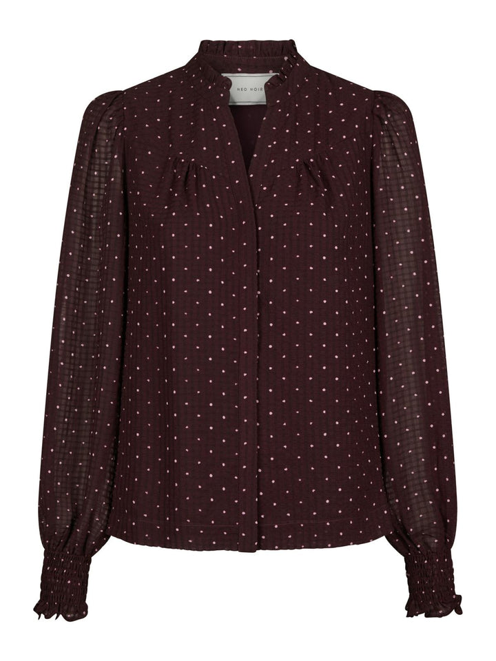 Astrida dotted blouse burgundy