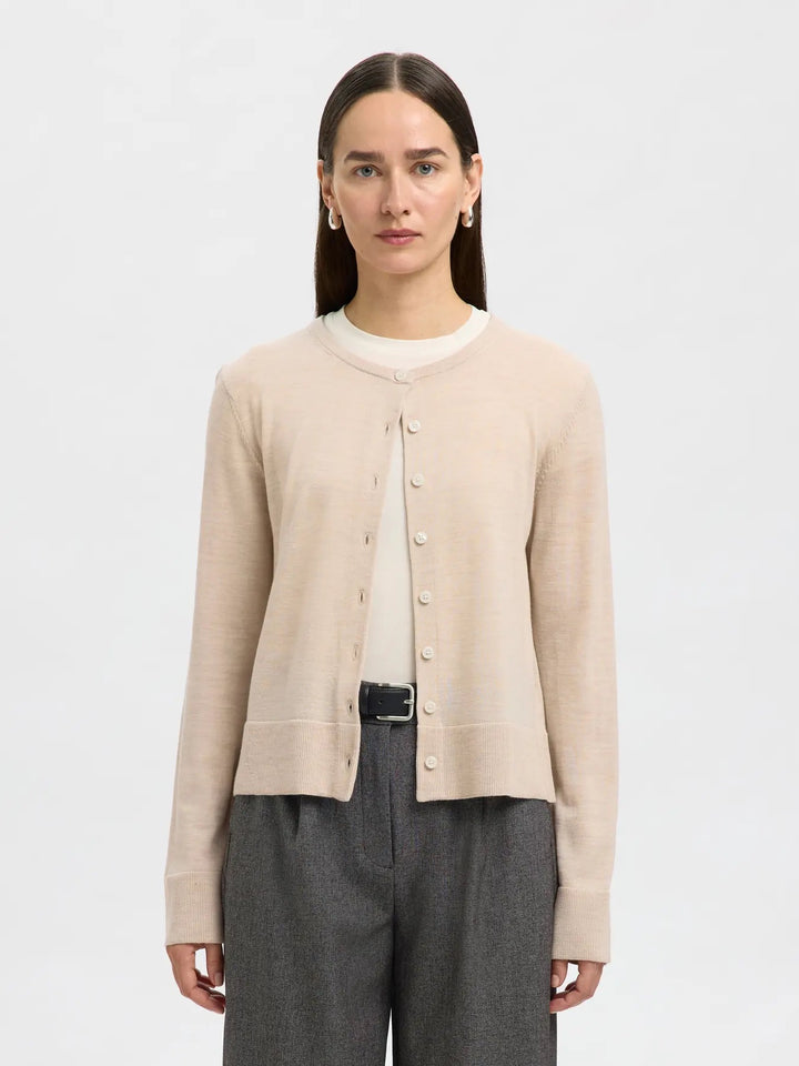 SLFTHEA LS KNIT MERINO CARDIGAN NOOS