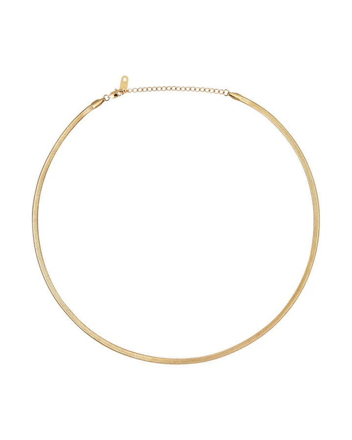 Thin snake necklace gold