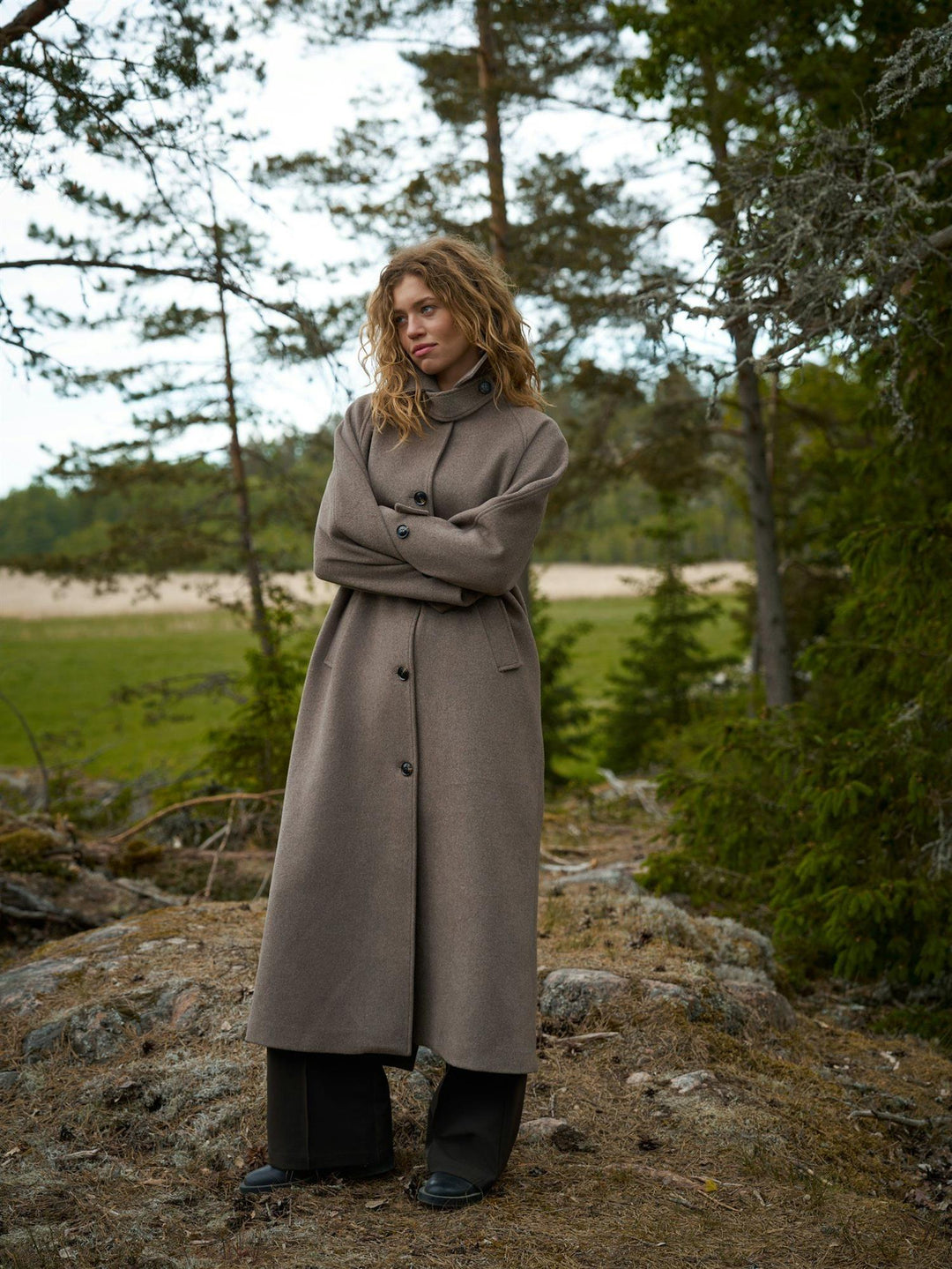 Keaton wool coat taupe