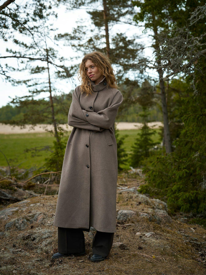Keaton wool coat taupe