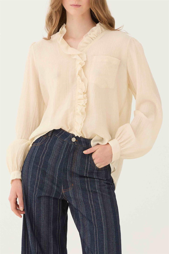 Blusa Ruffles Crema