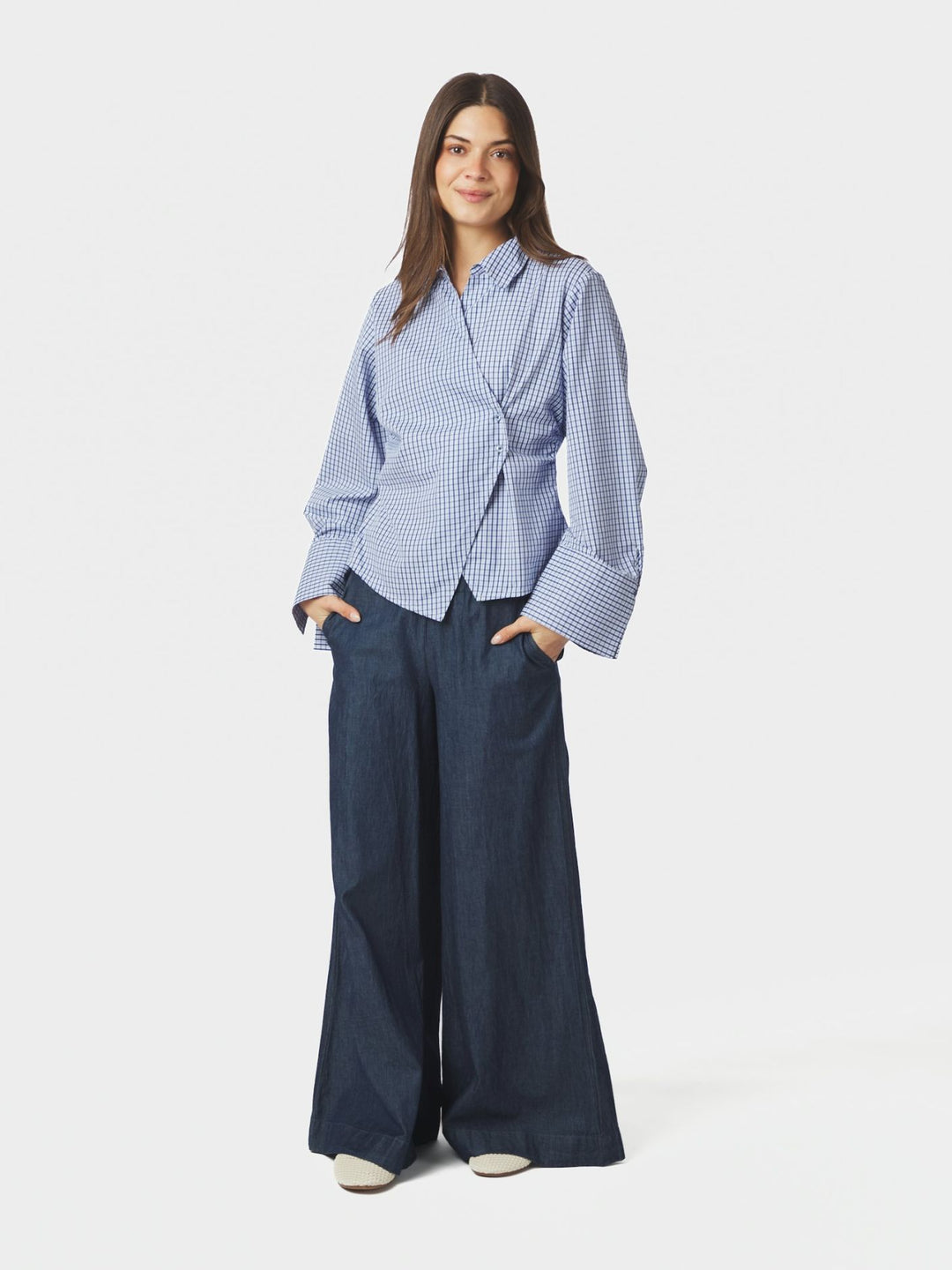 Fenli check shirt blue