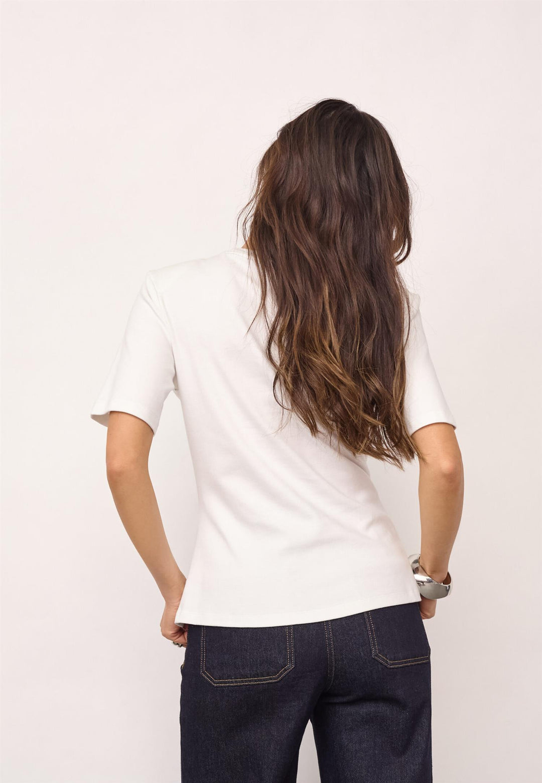 Oriane pleat tie tee white