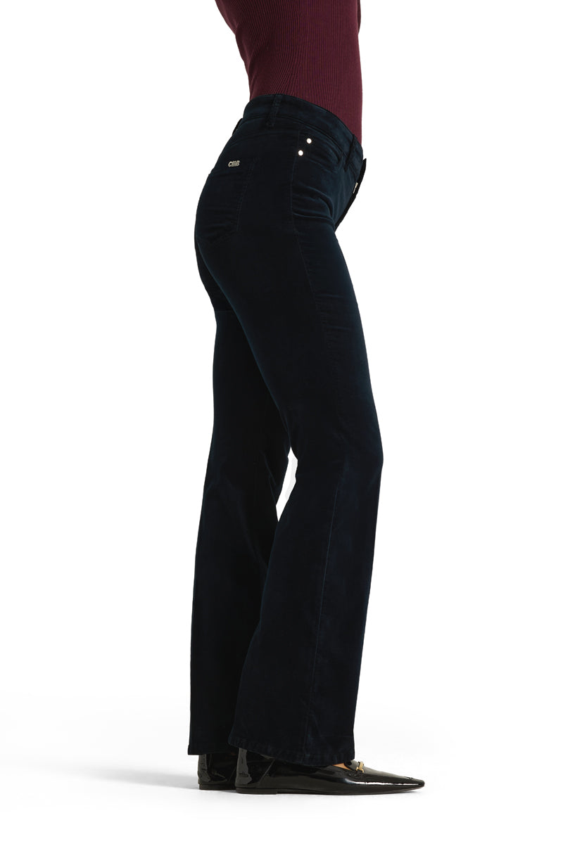 paris flared viscose velvet deep night