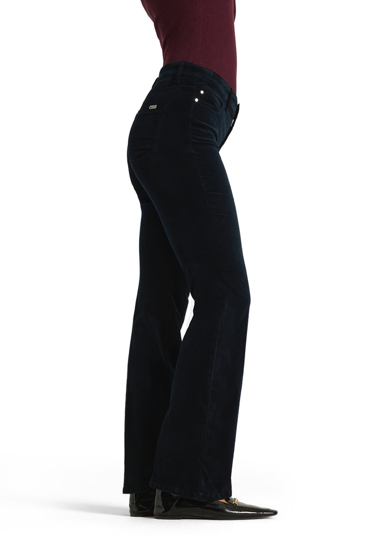 paris flared viscose velvet deep night