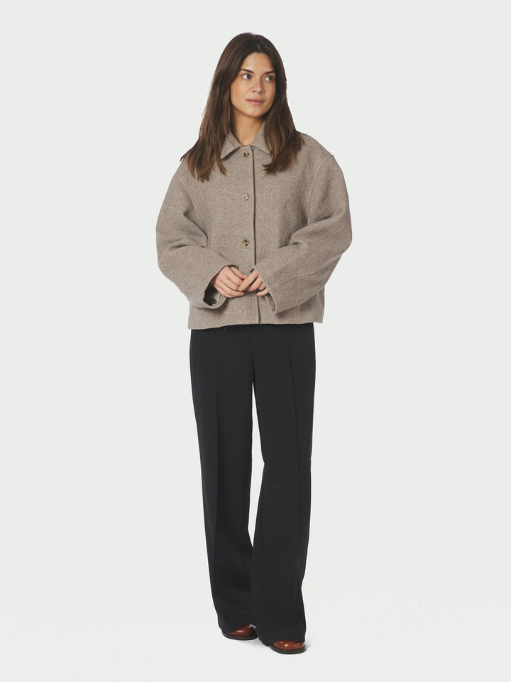 Hamra herringbone twill jacket beige