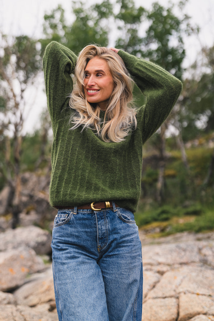 Mira amalie pullover chive melange