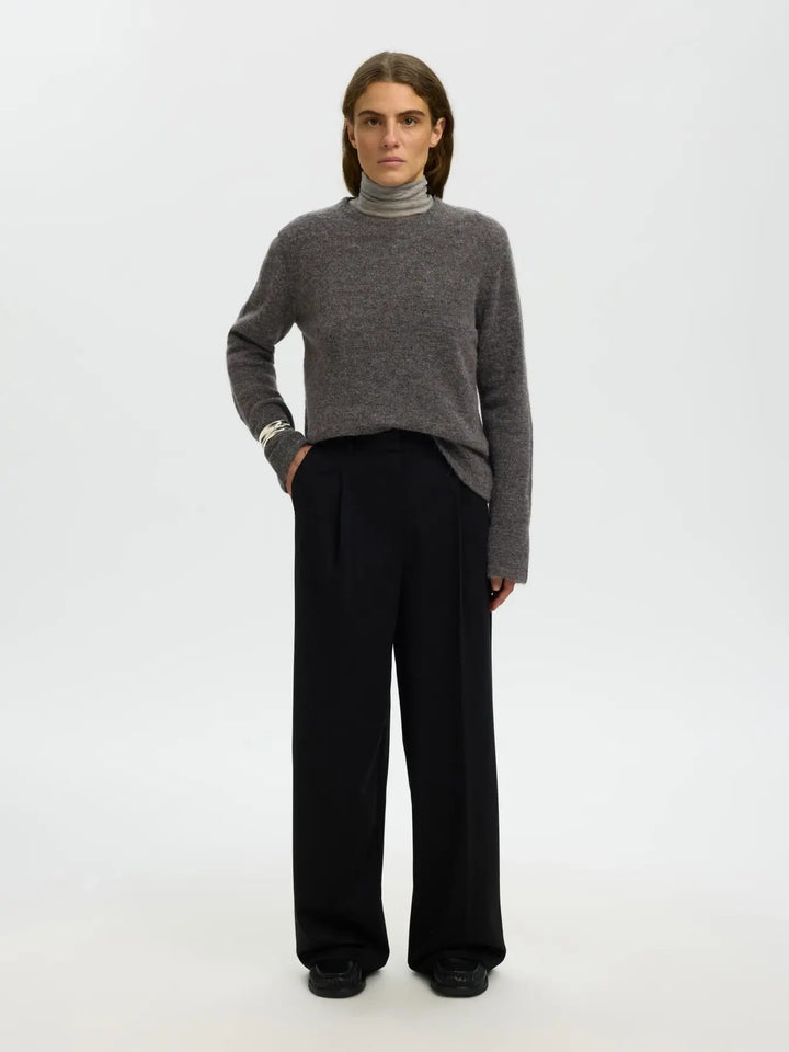 lulu new knit o-neck medium grey