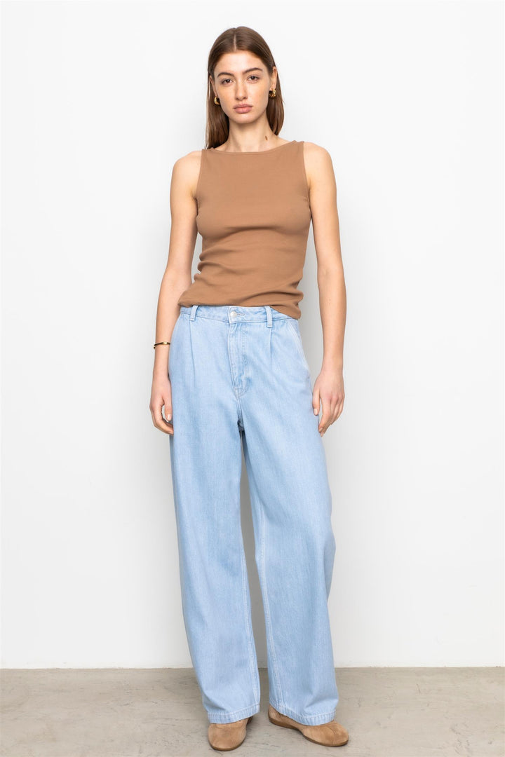 Peggy Rib Boatneck Top