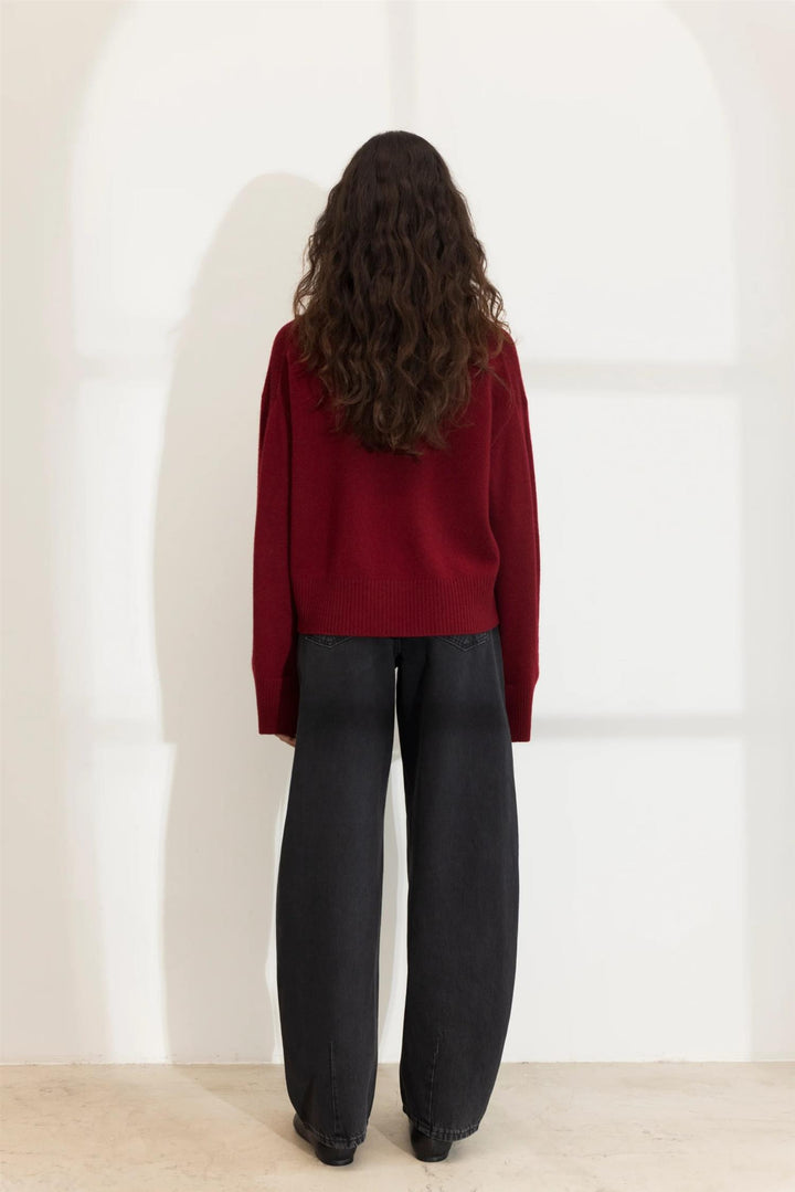 abigail knit dark red