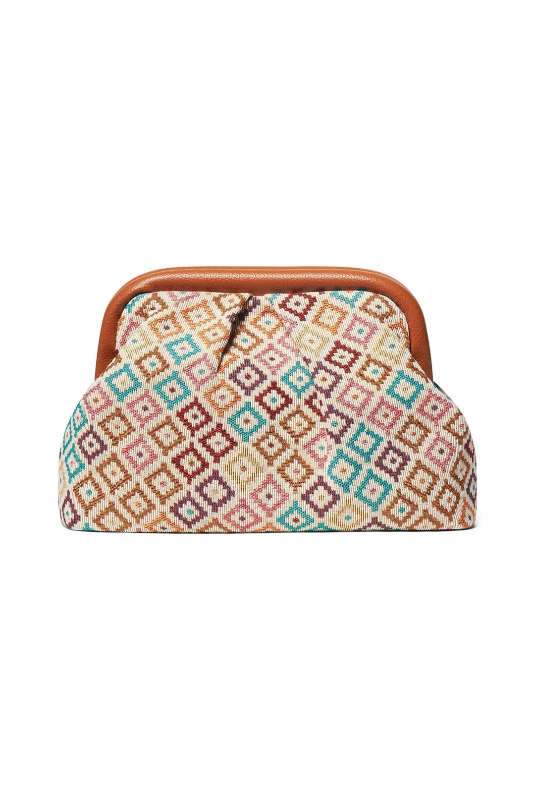 Jacquard Clutch Brown Combo