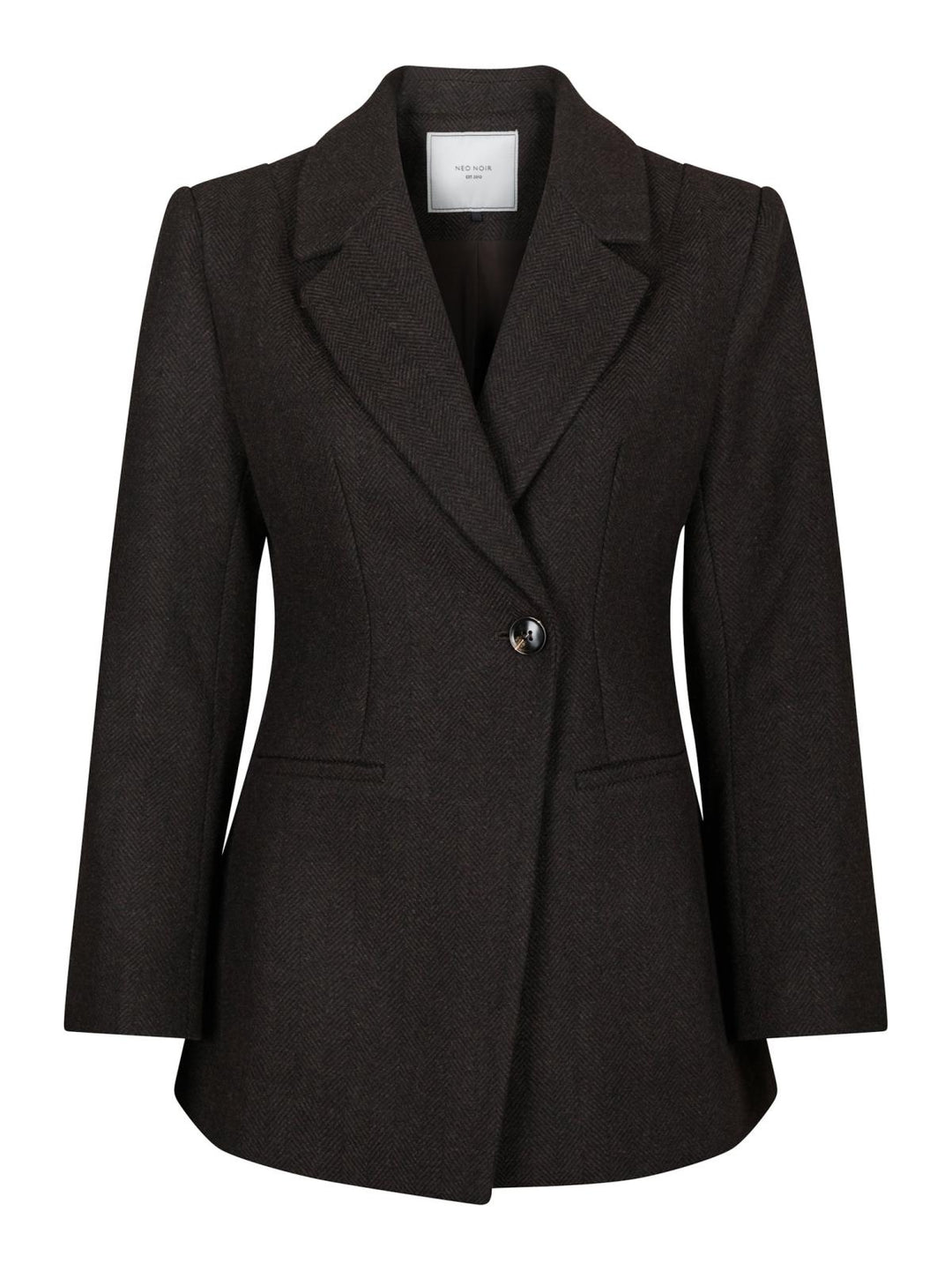 bowie herringbone blazer dark brown