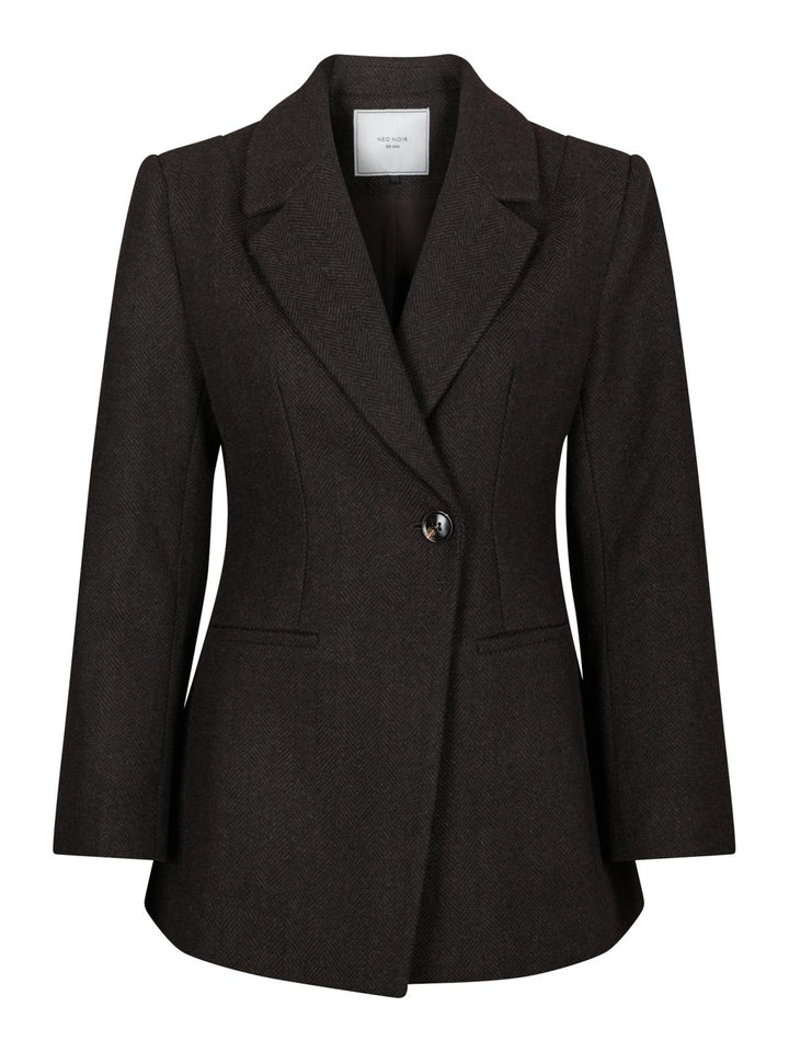 bowie herringbone blazer dark brown