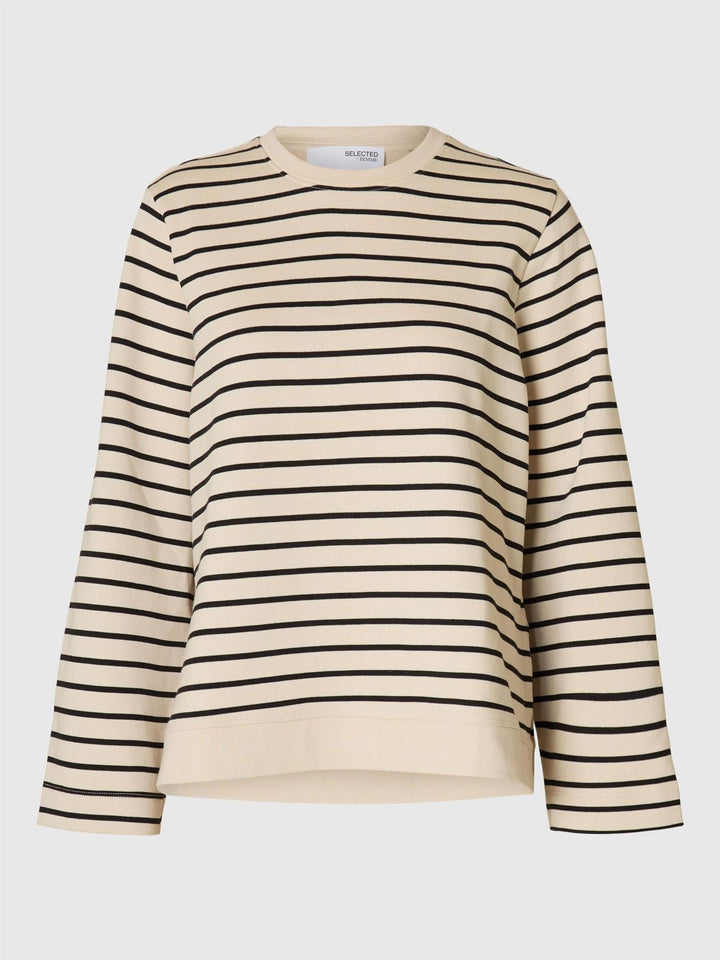 ELISE LS O-NECK WIDE STRIPED SWEAT