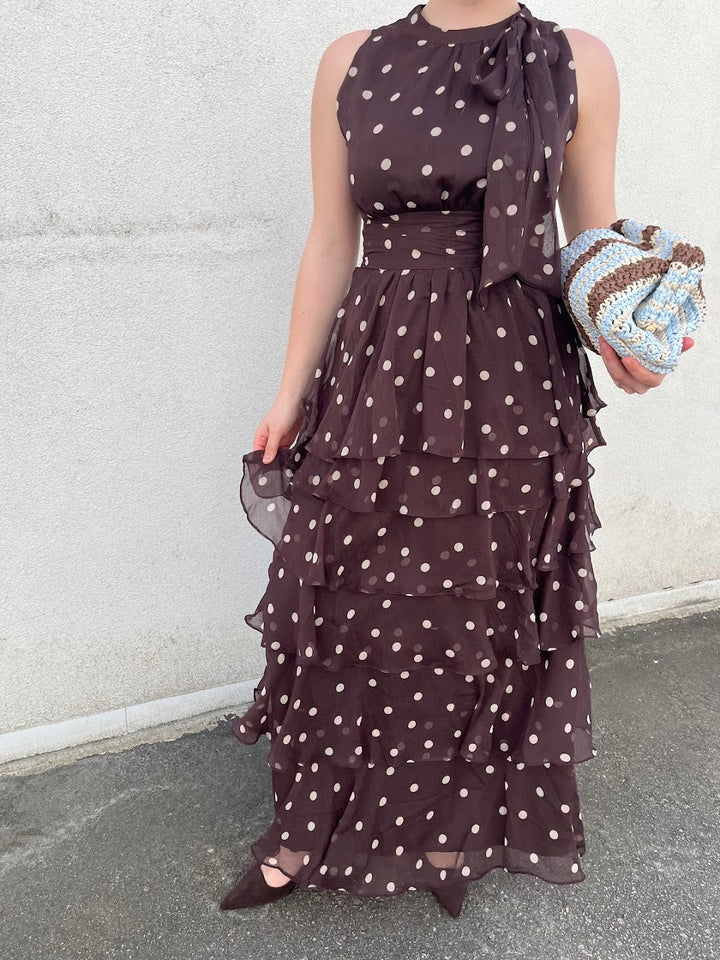 Marli Big Dot Dress Brown