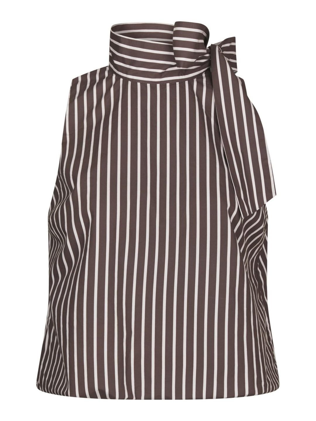 Veda wide stripe top dark brown