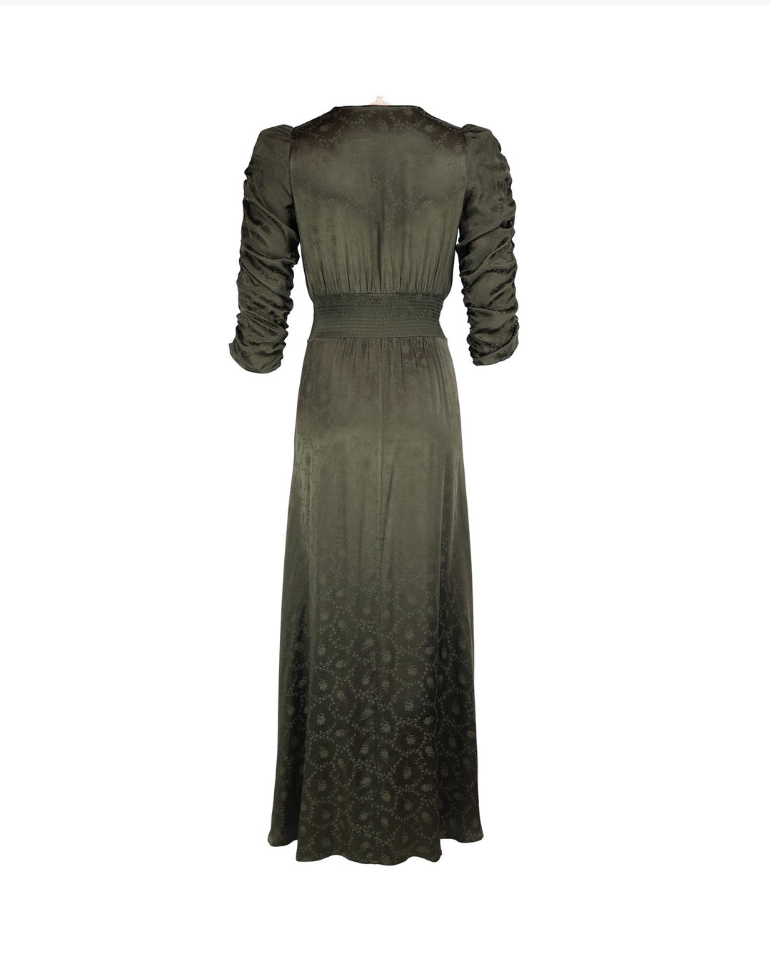 Jacquard button down dress forest