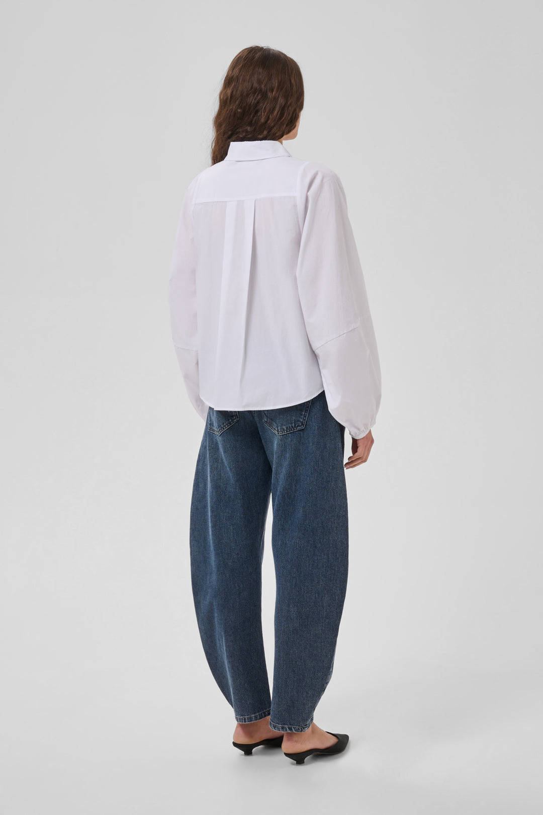 Sunna balloon sleeve shirt bright white