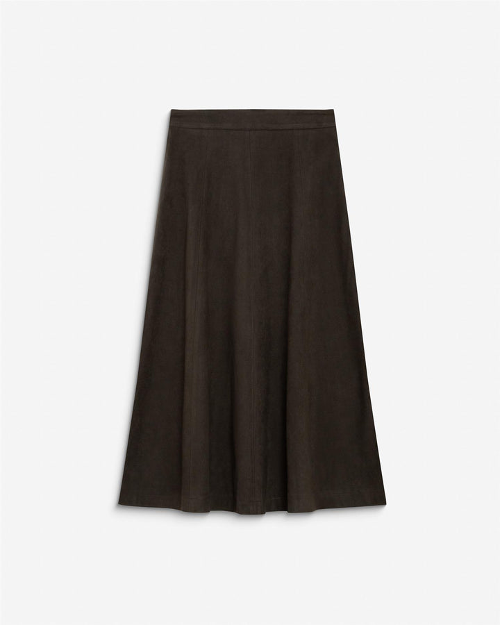 Ariana Flared maxi suede effect skirt