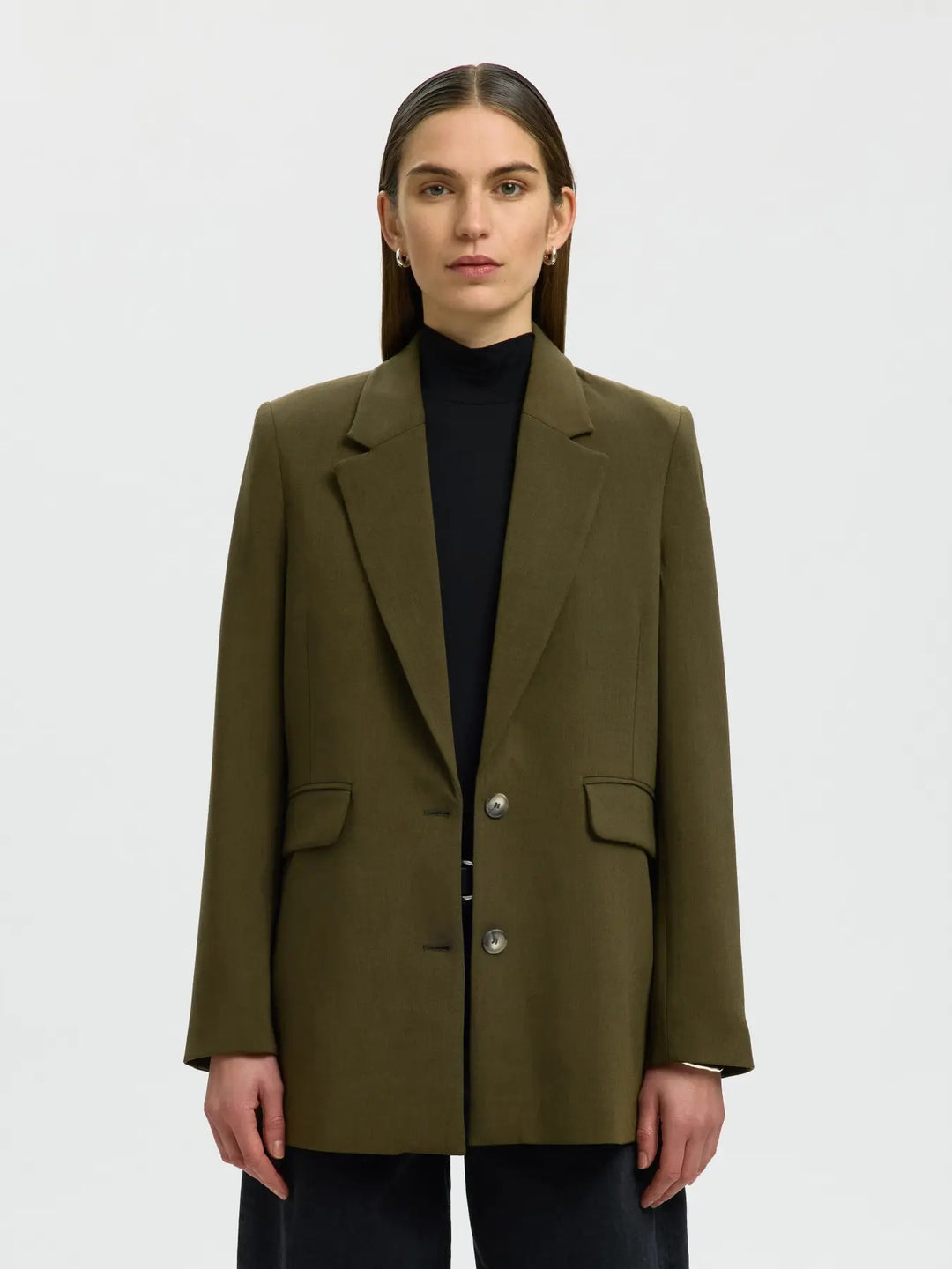 rita relaxed blazer green