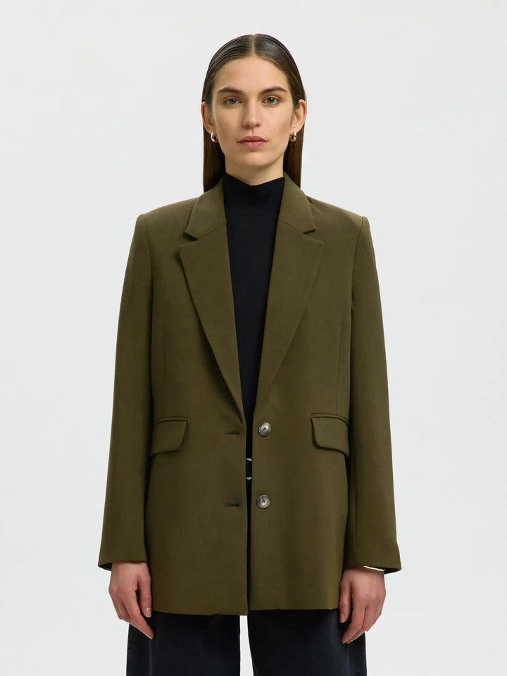 rita relaxed blazer green