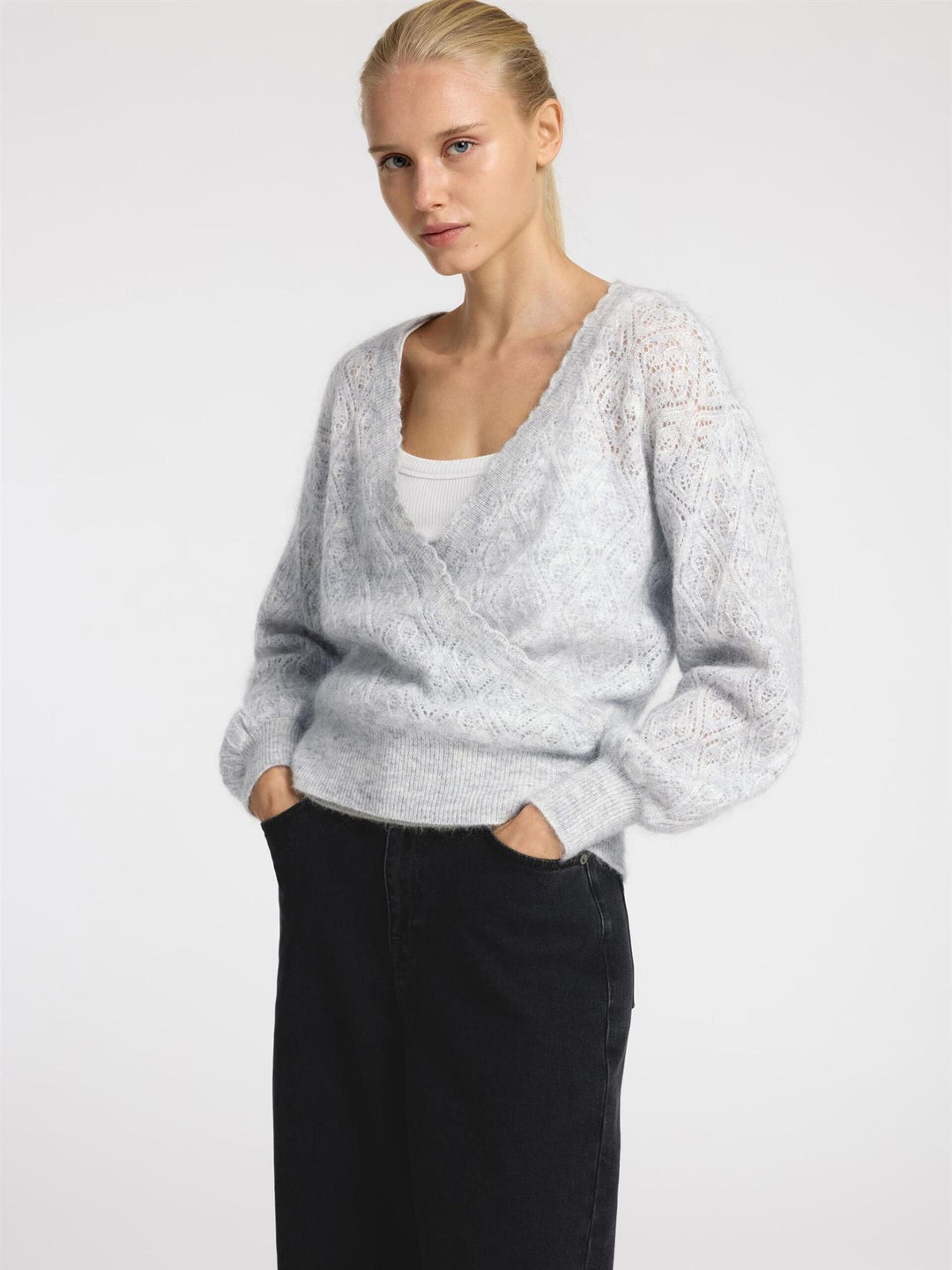 Juliet LS Wrap V-Neck Knit