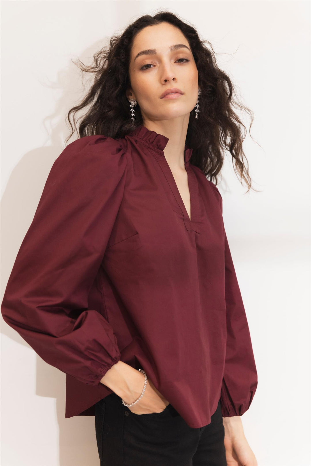 infinity blouse dark red