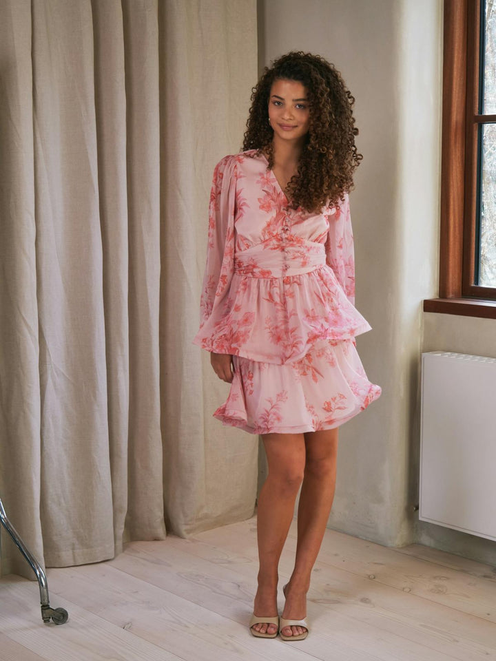 Rivana Print Chiffon Dress