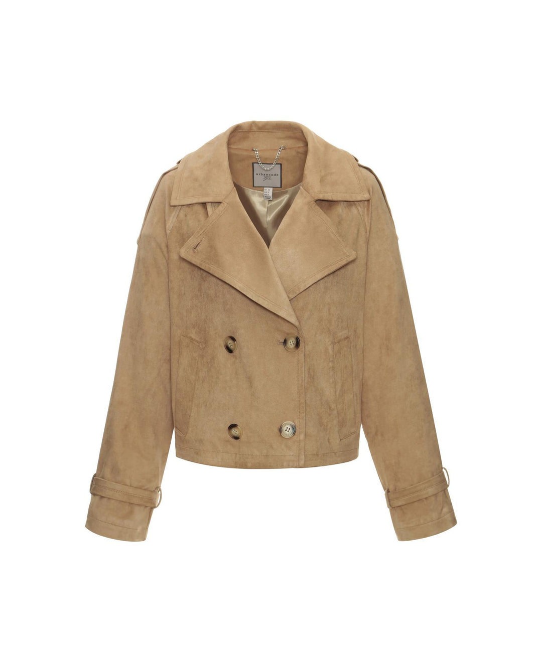 Faux Suede Trench Jacket