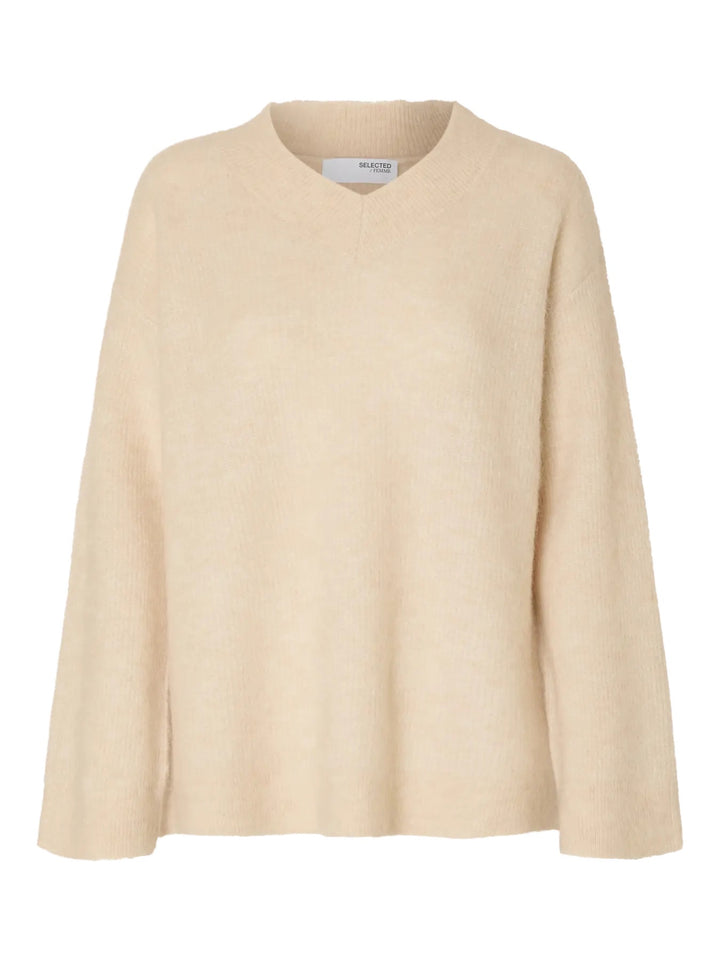 SLFSIA RAS LS KNIT LONG V-NECK